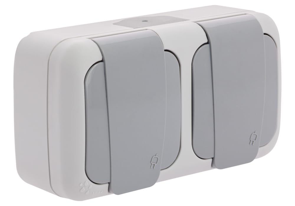 Siemens étanche double prise 2P+T IP54 grise saillie