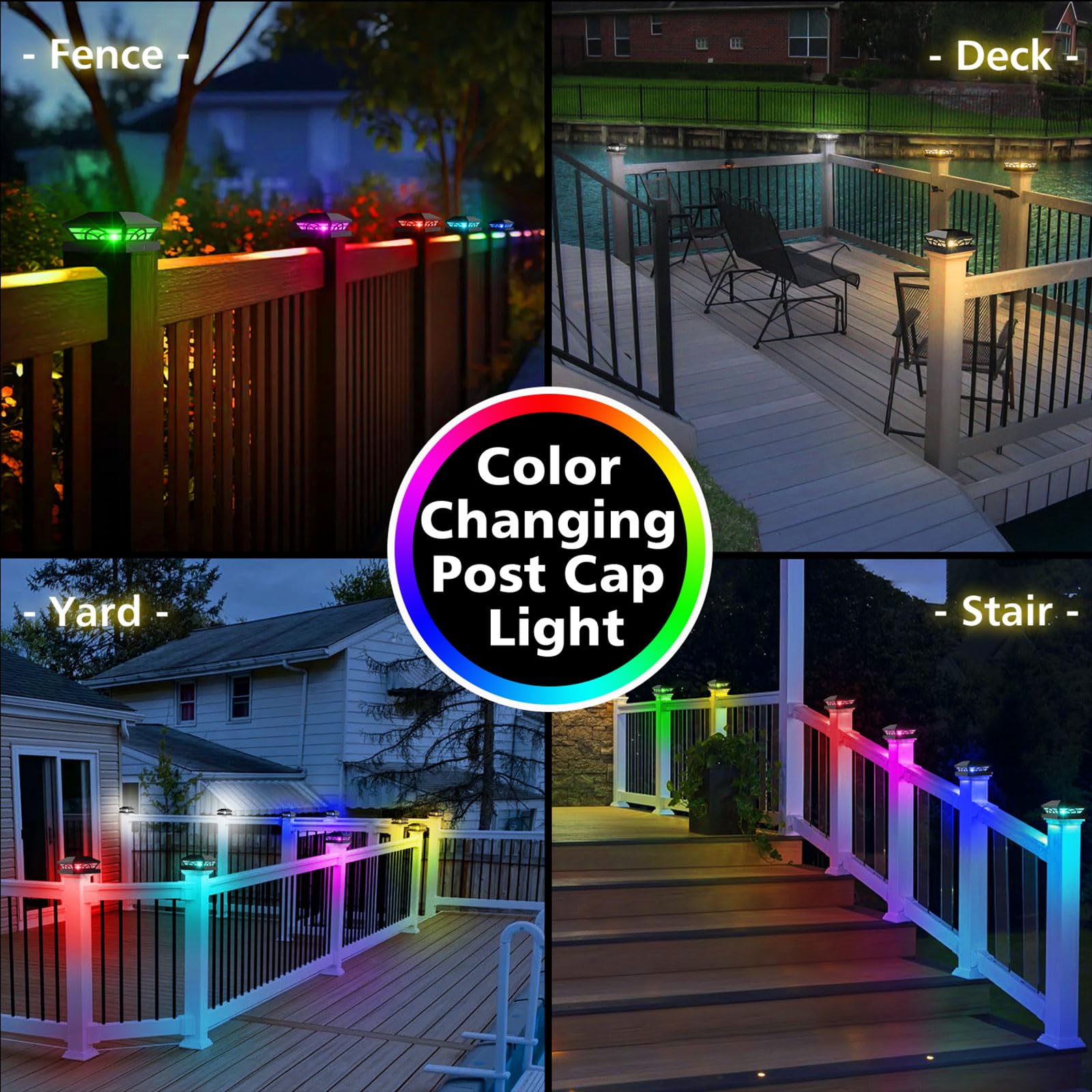 T-Sun Wall Lights RGB lampe solaire murale lot de 6 8 couleurs