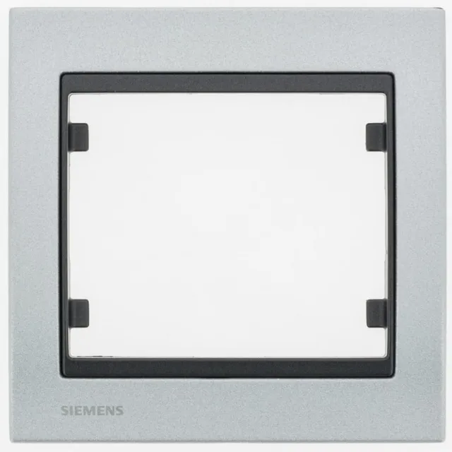 Siemens Delta Iris plaque simple aluminium texturé prise