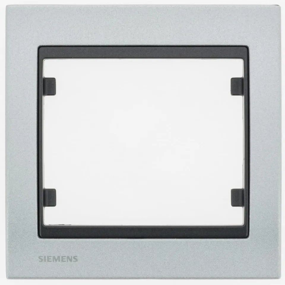Siemens Delta Iris plaque simple aluminium texturé prise