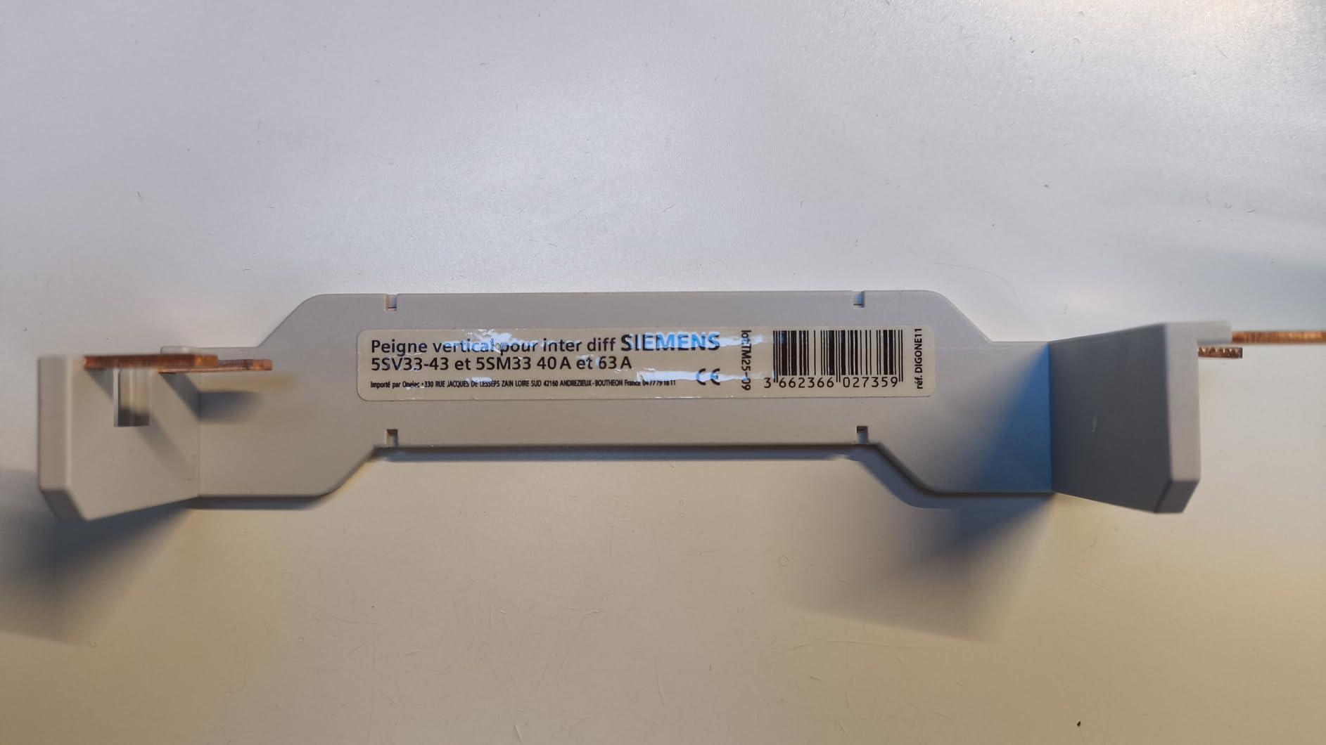 Siemens Peigne vertical 2 rangées 125 mm 40A 63A