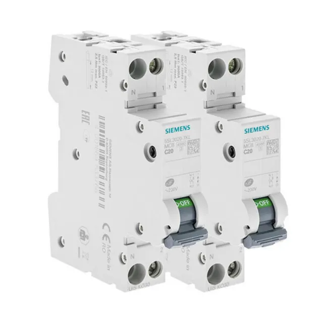 Siemens SENTRON Lot 2 Disjoncteurs 20A Phase+Neutre courbe C