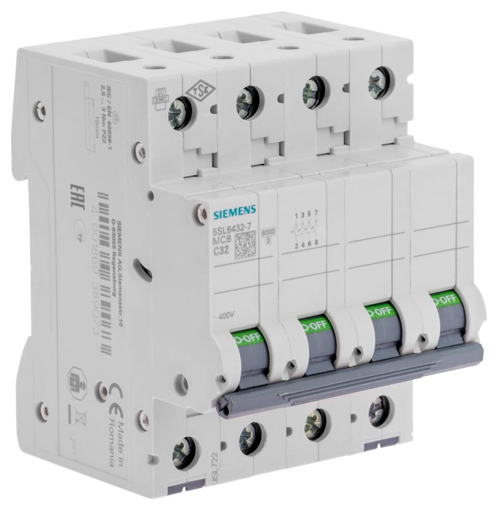 Siemens Sentron disjoncteur tétrapolaire 32A courbe C