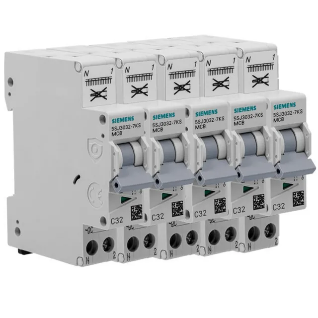 Siemens Sentron disjoncteur Ph+N 32A lot de 5 courbe C