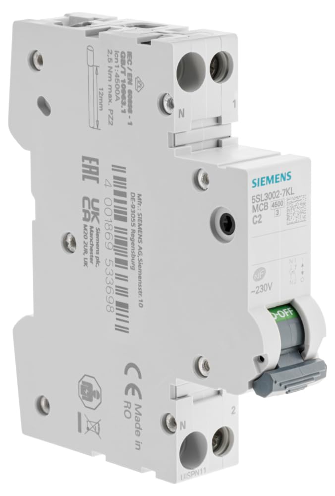 Siemens Sentron disjoncteur Ph+N 2A courbe C 4,5kA