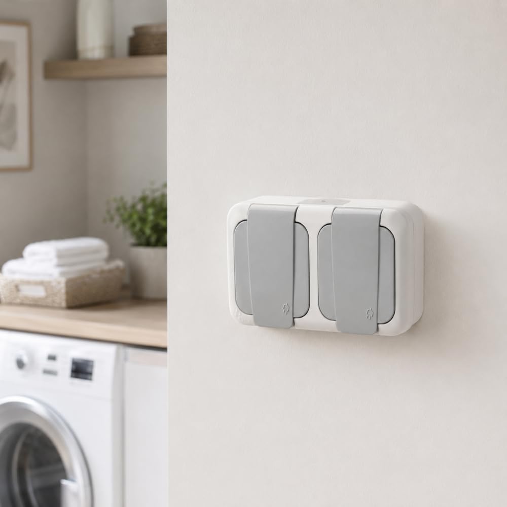 Siemens étanche double prise 2P+T IP54 grise saillie