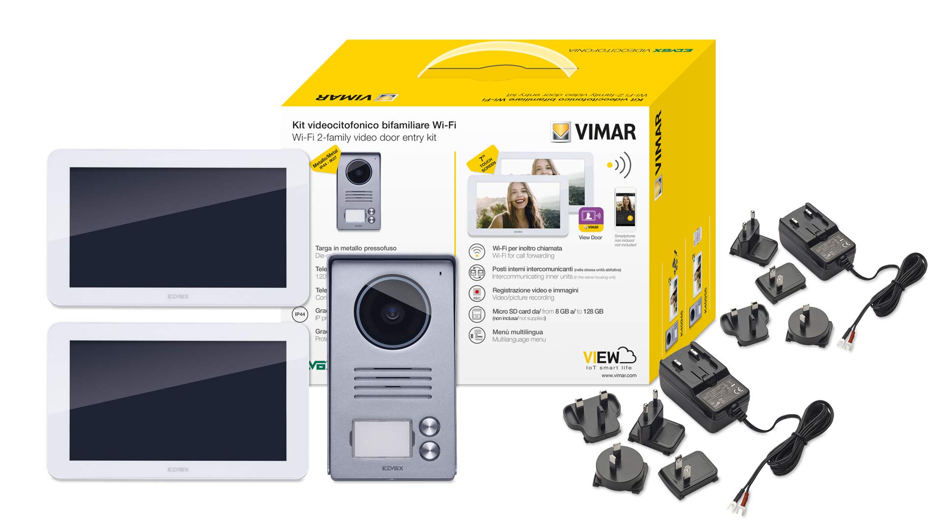 Vimar K40946 kit portier vidéo 2 familles WiFi 7 pouces tactile