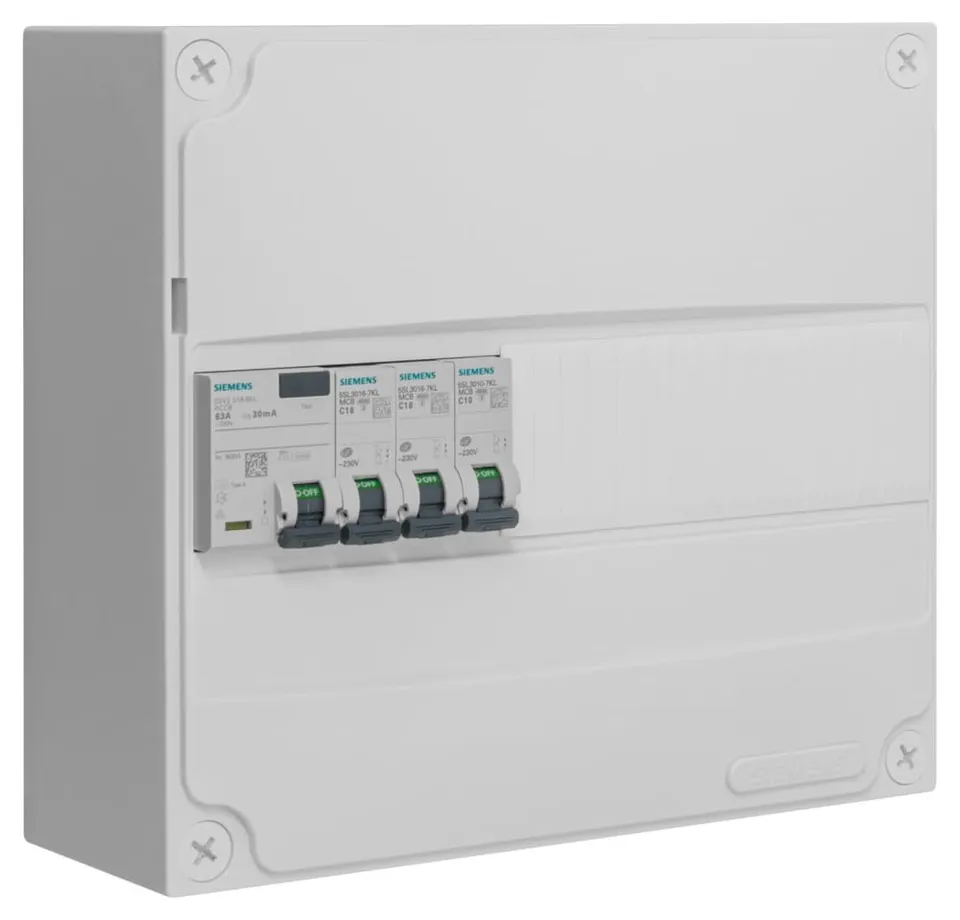 Siemens Tableau pré-équipé 1 rangée 63 A type A