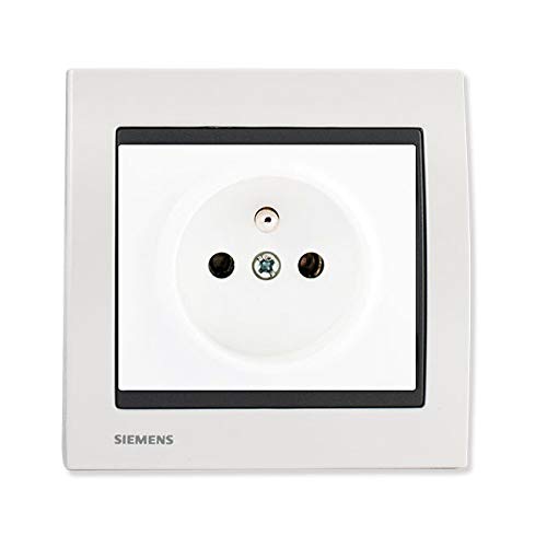 Siemens Delta Iris prise 2P+T blanc + plaque métal