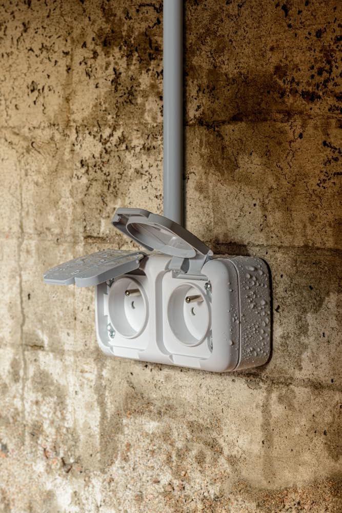 Siemens étanche double prise 2P+T IP54 grise saillie