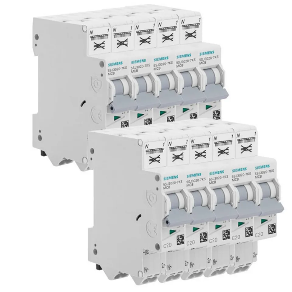 Siemens Sentron disjoncteur Ph+N 20A lot de 10 courbe C