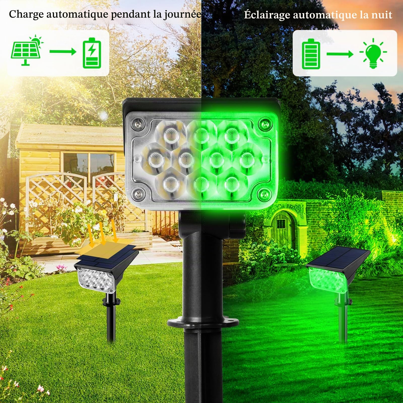T-Sun Spot Lights 4 spots solaires verts IP65 lot 4