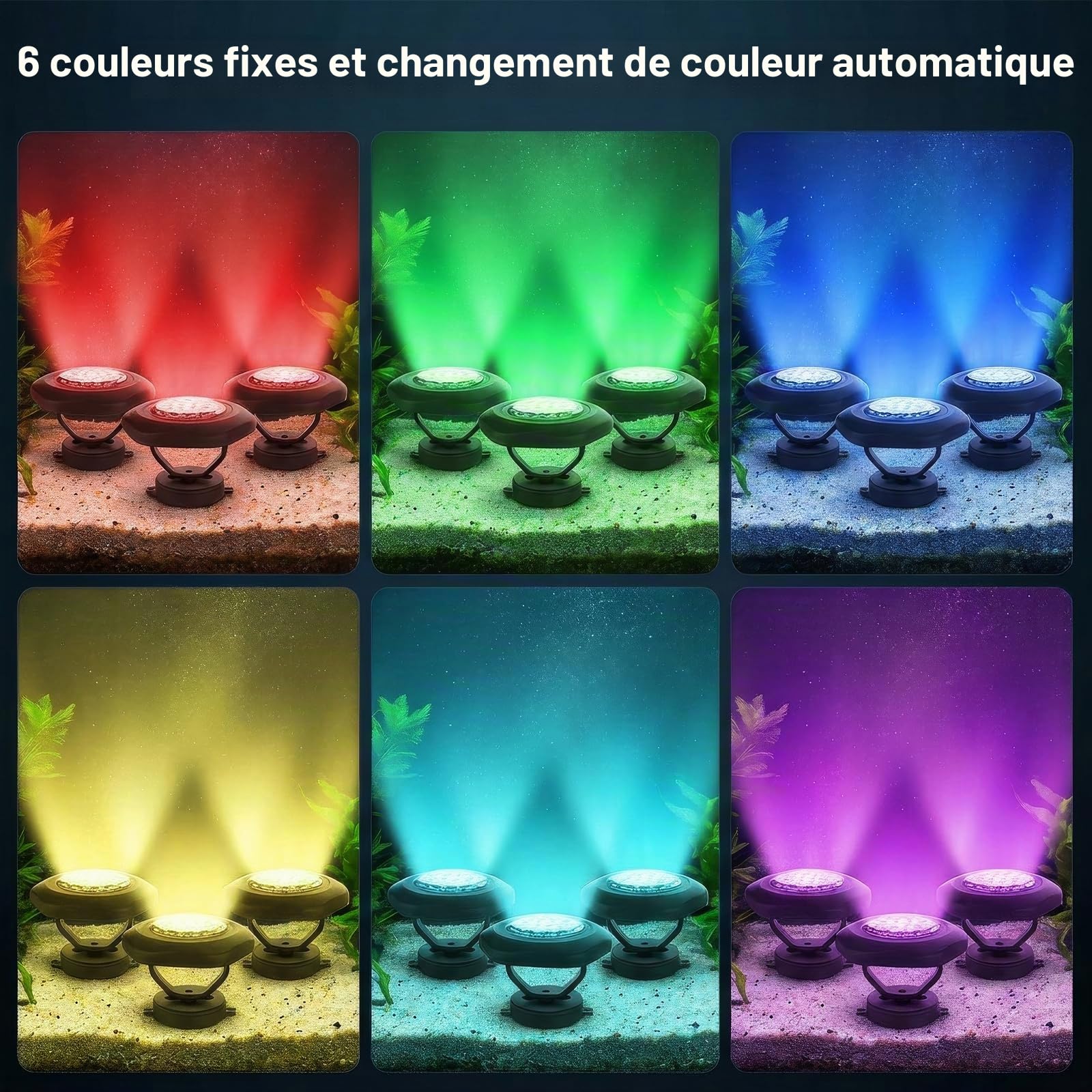 T-Sun Pond Lights Lampe Étang Solaire 2en1 RGB IP68