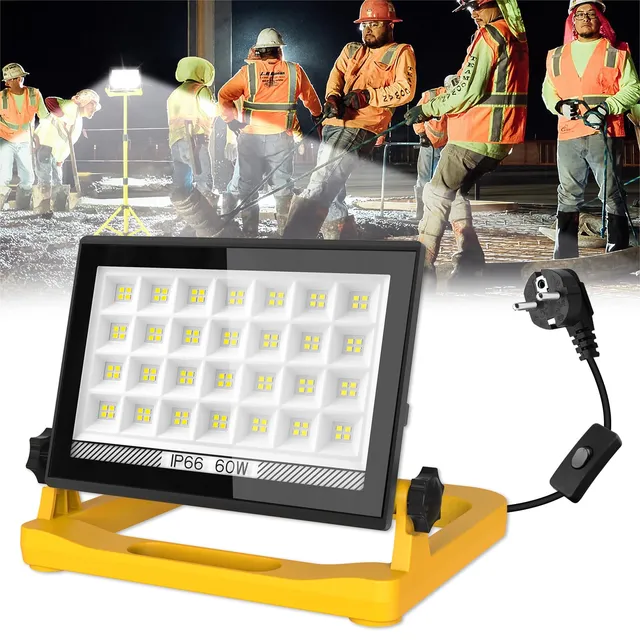 T-Sun Work Lights projecteur LED chantier 60W 6000K IP66 4 m