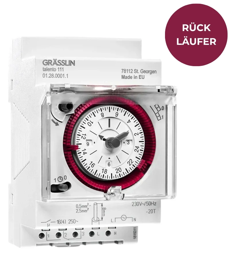 Grasslin talento 111 horloge mécanique journalière 230V