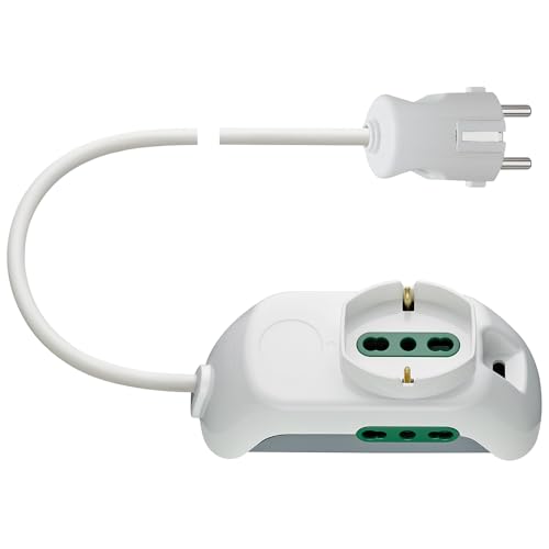 Vimar FP00510.CK.B multiprise P40+P17 blanc 1,5 m