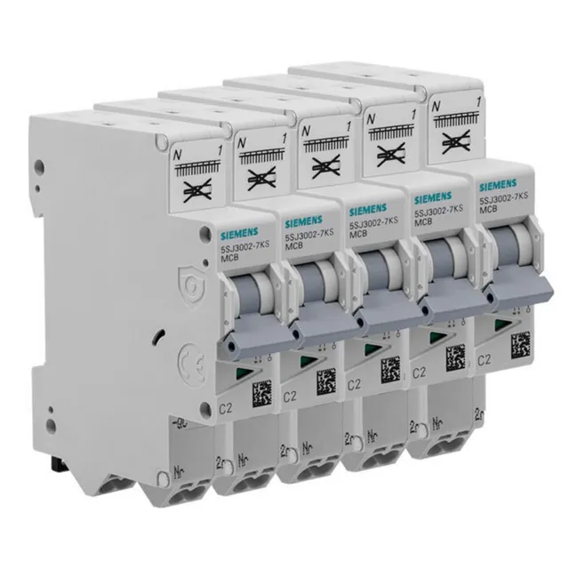 Siemens Sentron disjoncteur Ph+N 2A lot de 5 courbe C