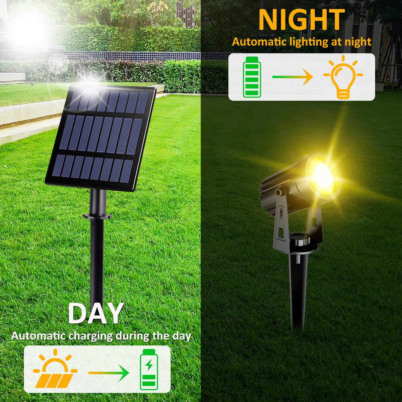T-Sun Spot Lights 4 spots solaires blanc chaud 3000K IP65