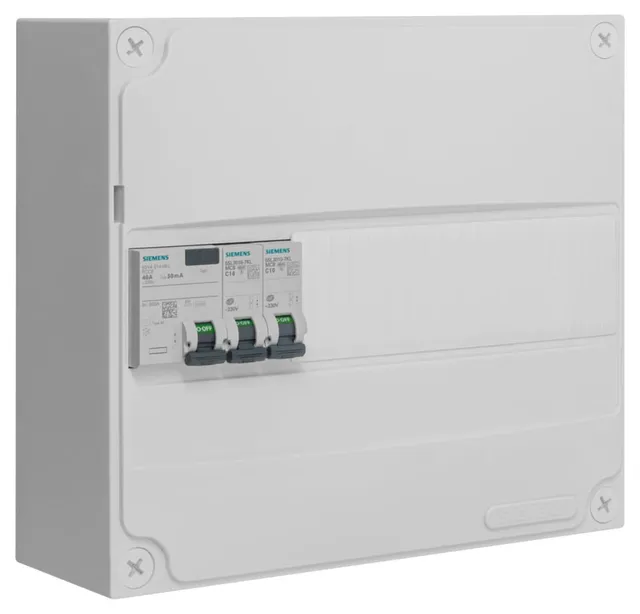 Siemens tableau électrique 1 rangée pré-équipé 40A type AC 2 disjoncteurs