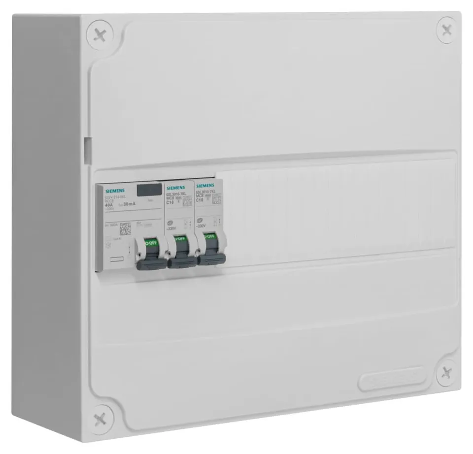 Siemens tableau électrique 1 rangée pré-équipé 40A type AC 2 disjoncteurs