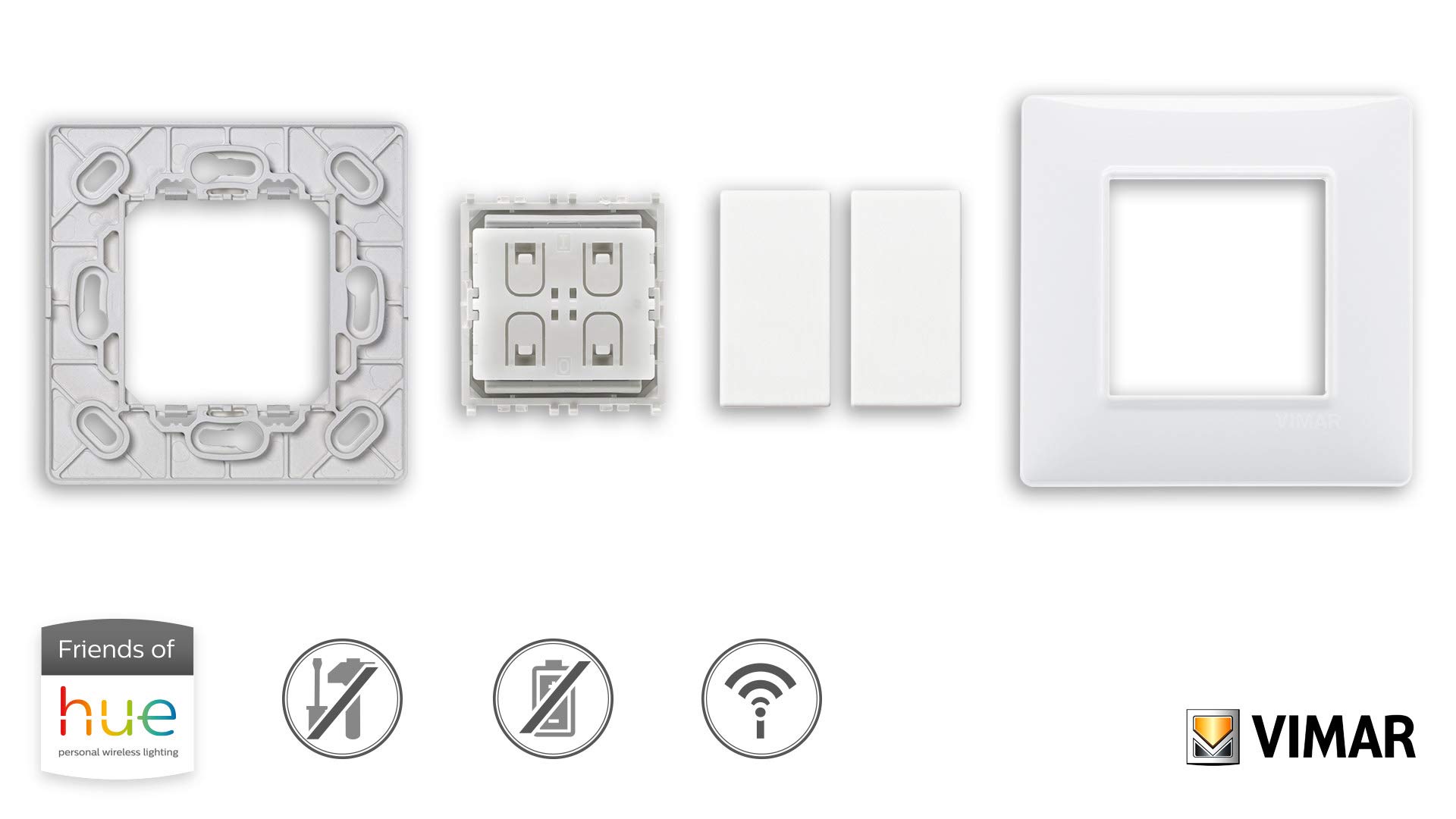 Vimar Plana 0K03906.04 interrupteur sans fil Hue blanc