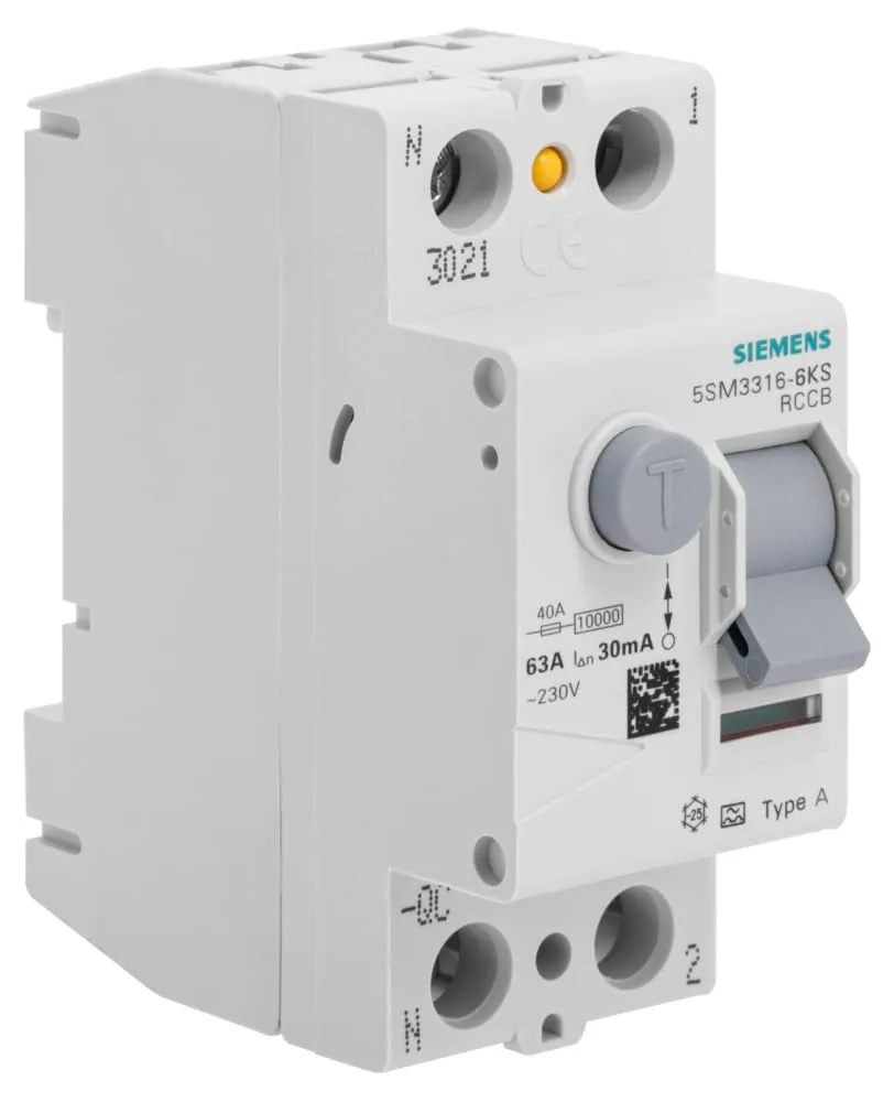 Siemens Sentron interrupteur différentiel 63A 30mA type A auto
