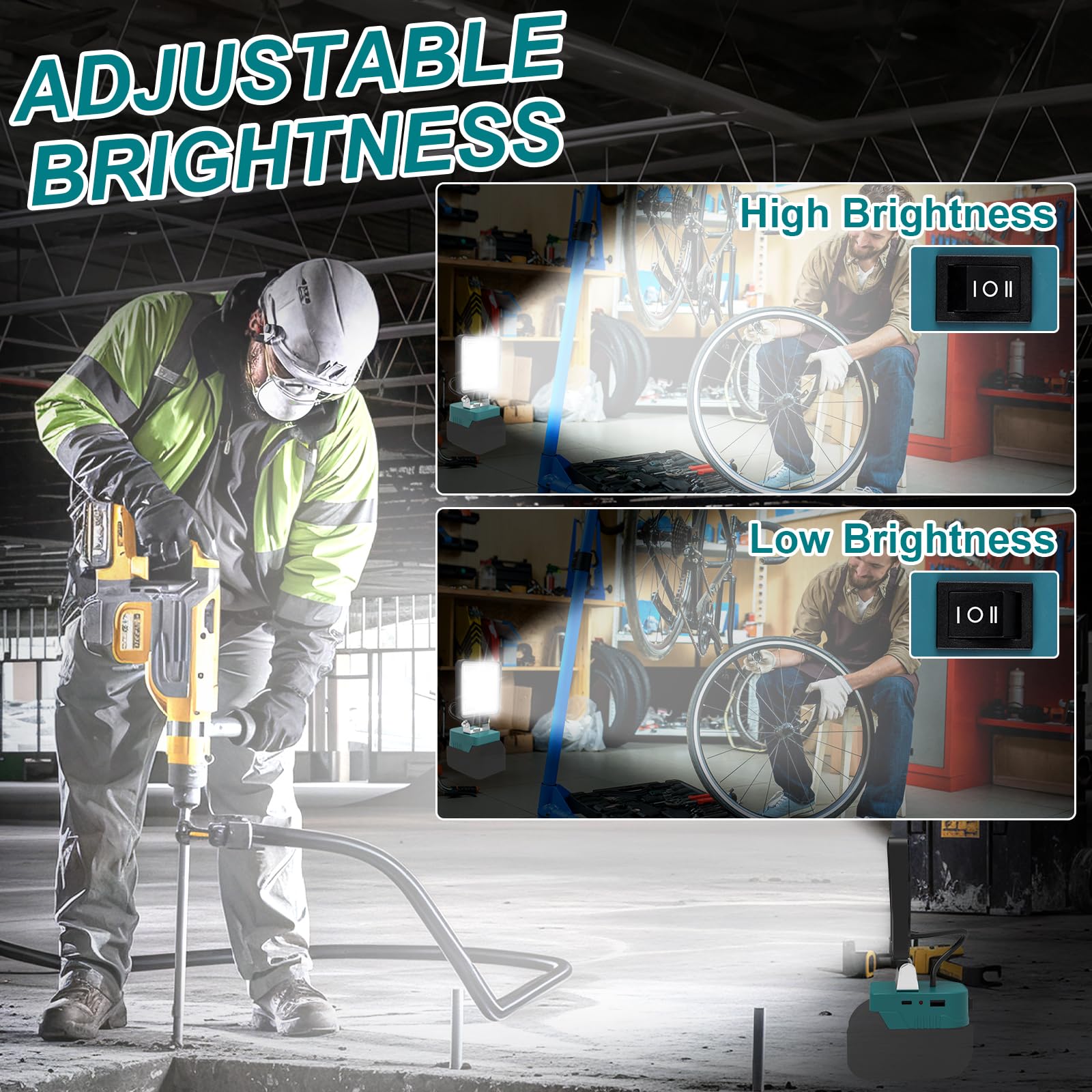 T-Sun Work Lights F0120-MT projecteur LED 48W Makita nu