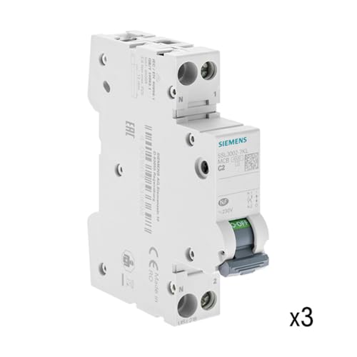 Siemens Sentron lot 3 disjoncteurs 2A phase+neutre courbe C