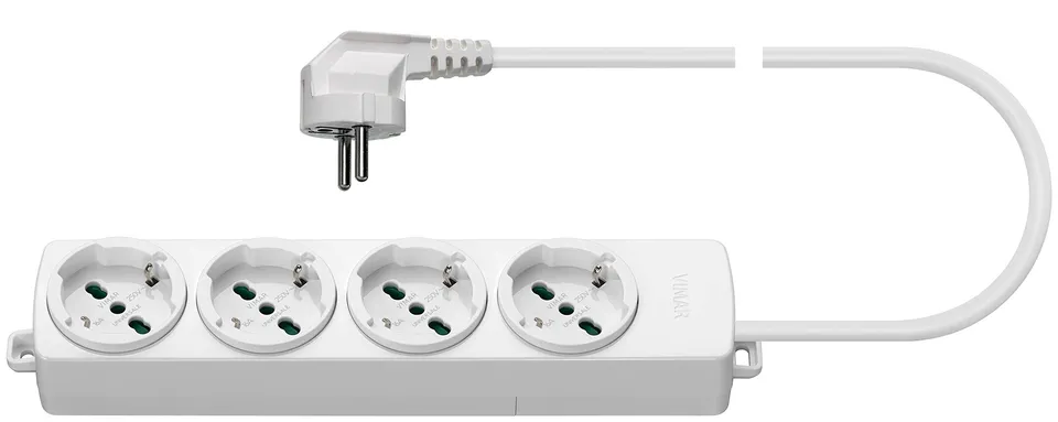 Vimar 01292.CK.B multiprise 4 prises 16 A câble 2 m blanc
