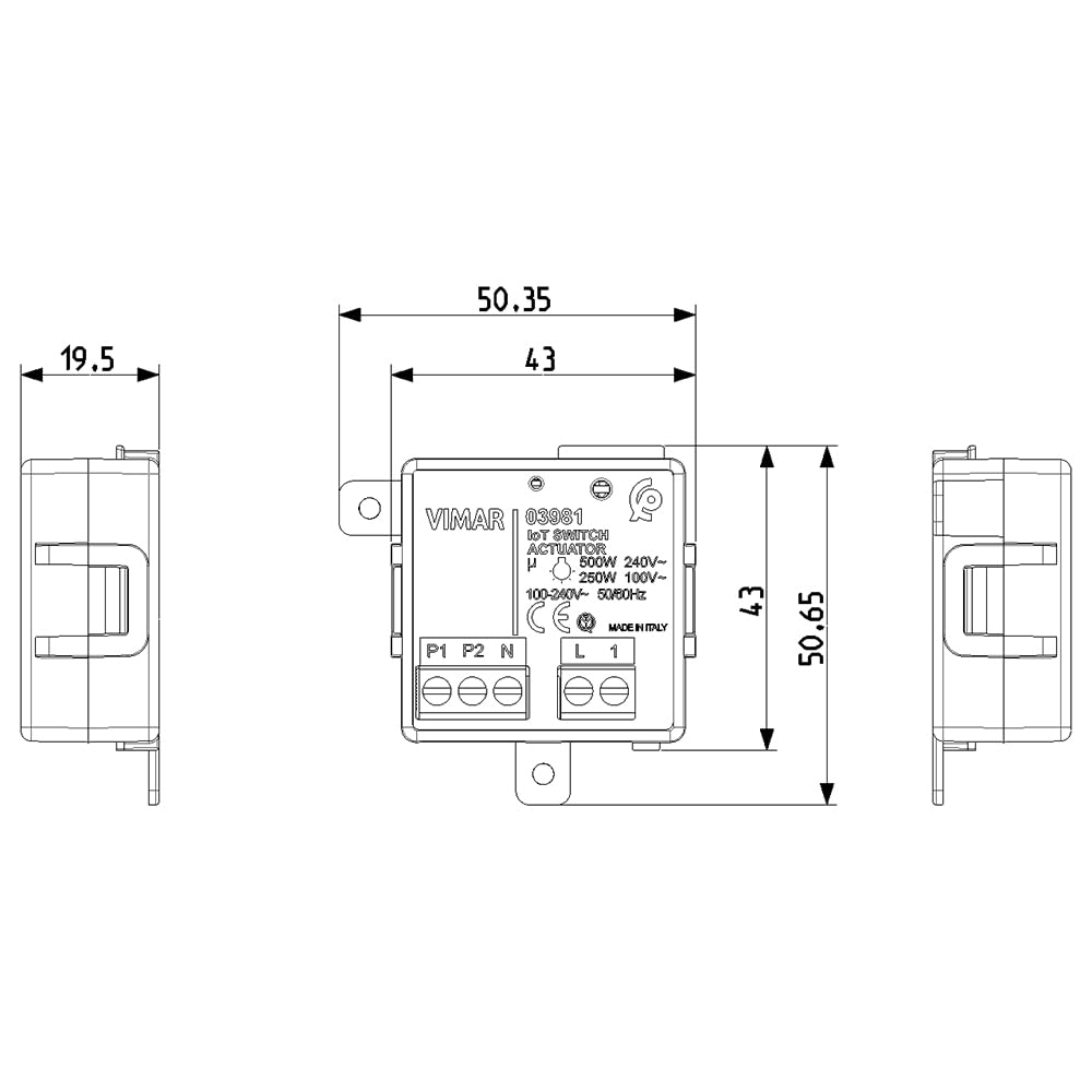 Vimar 03981 actionneur connecté Wi-Fi relais Zigbee encastré