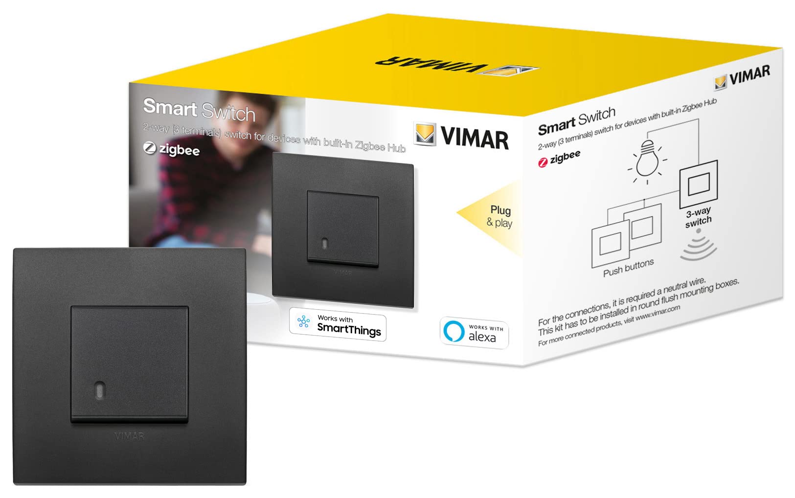 Vimar Arké 0K19592.01 va-et-vient connecté Zigbee blanc
