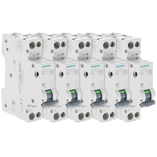 Siemens Sentron lot 5 disjoncteurs 1P+N 20A courbe C