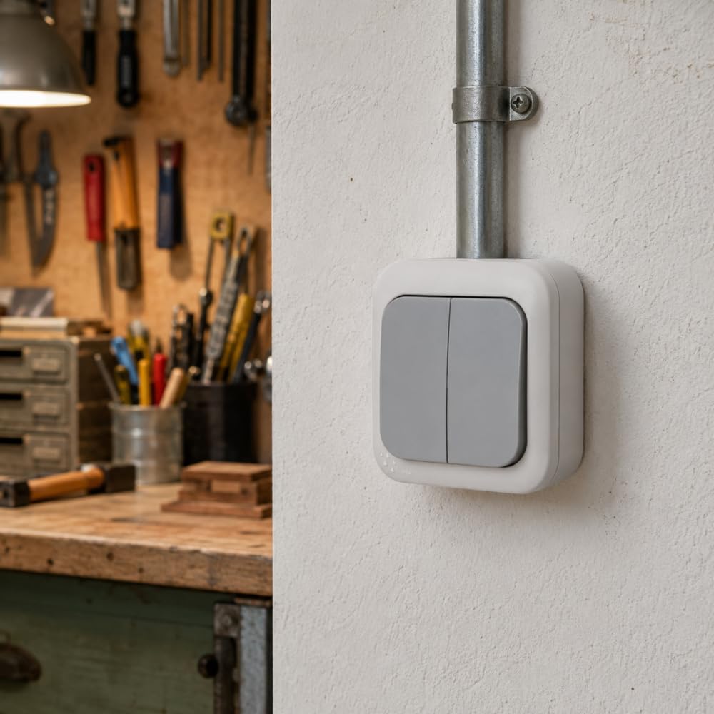 Siemens Étanche Interrupteur Double Va-et-Vient Gris IP54