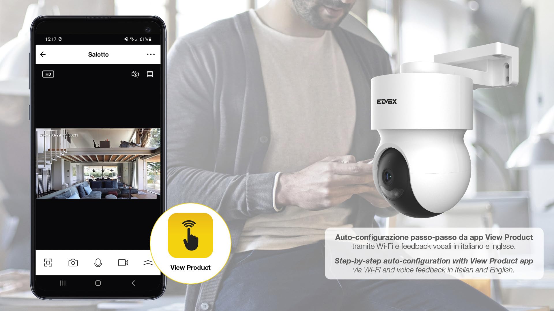 Vimar Composants 46241.030B caméra IP WiFi extérieure Full HD 2 Mpx