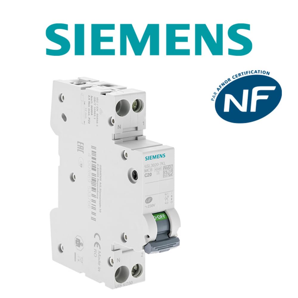 Siemens Sentron disjoncteur Ph+N 20A courbe C 4,5kA