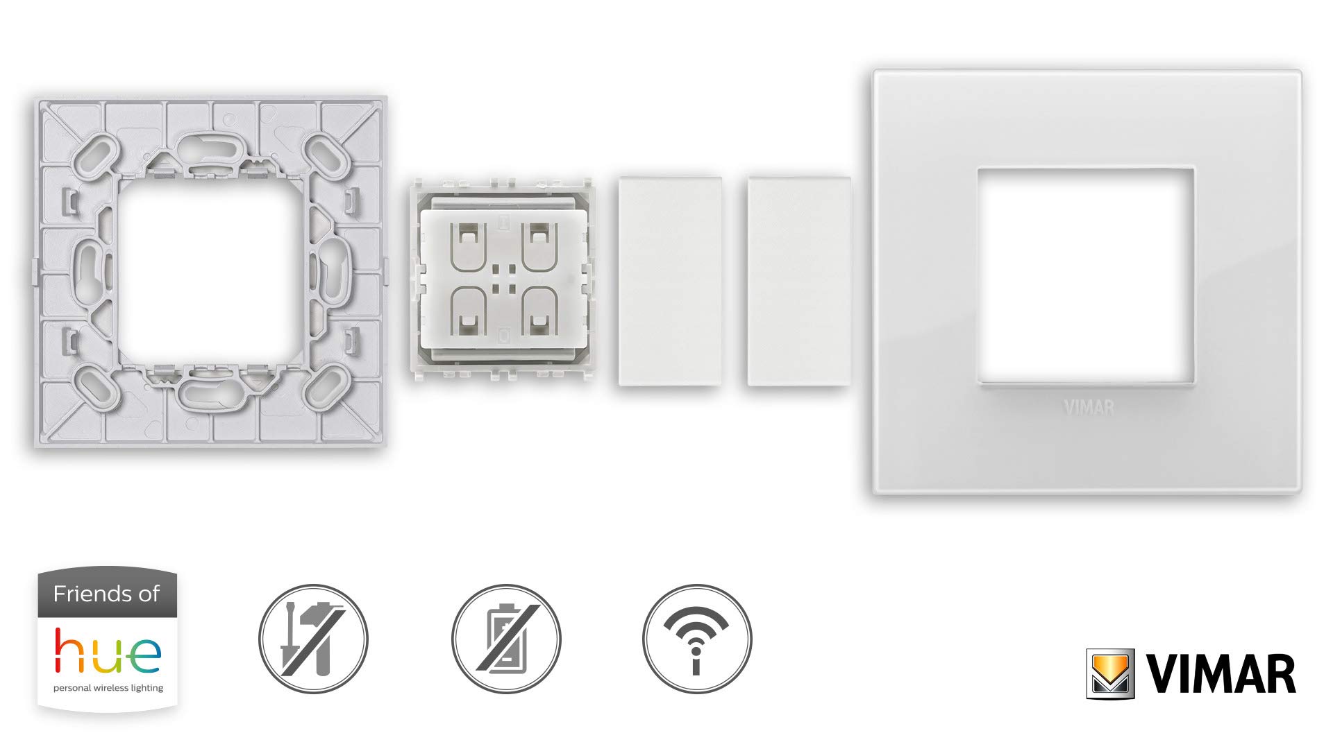 Vimar Arké 0K03906.05 interrupteur Hue blanc