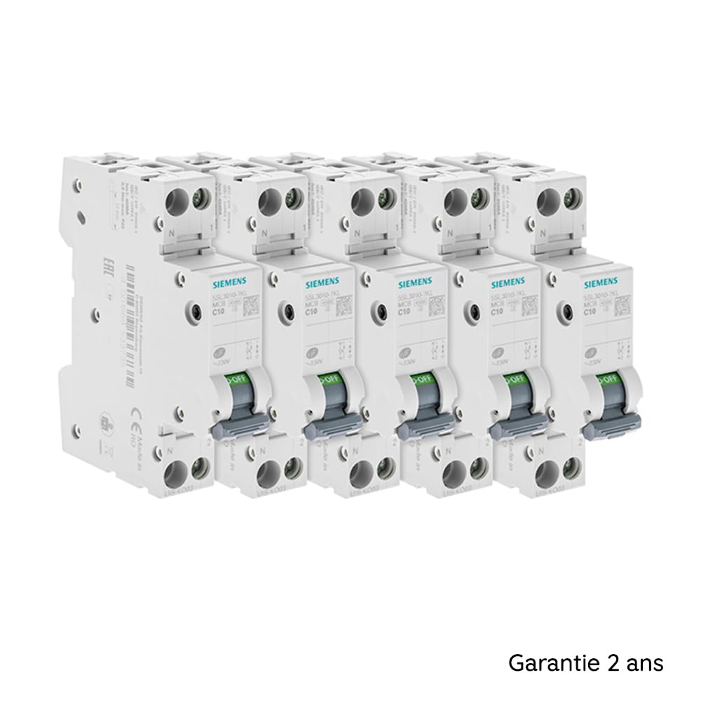 Siemens Sentron Lot 5 Disjoncteurs Phase Neutre 10 A Courbe C