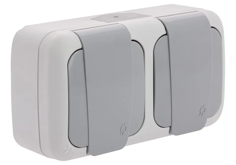 Siemens étanche double prise 2P+T IP54 grise saillie