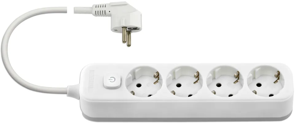 Vimar 00494.X.B multiprise 4 Schuko blanc câble 5 m