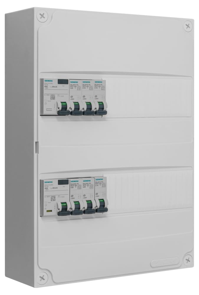 Siemens Tableau 2 rangées pré-équipé 2ID 40A 6 disjoncteurs