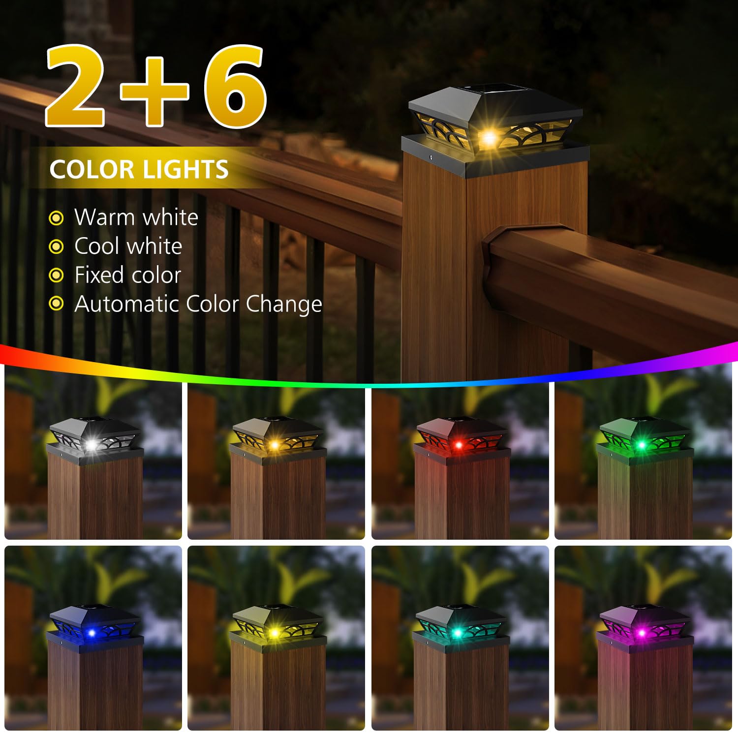 T-Sun Wall Lights RGB lampe solaire murale lot de 6 8 couleurs