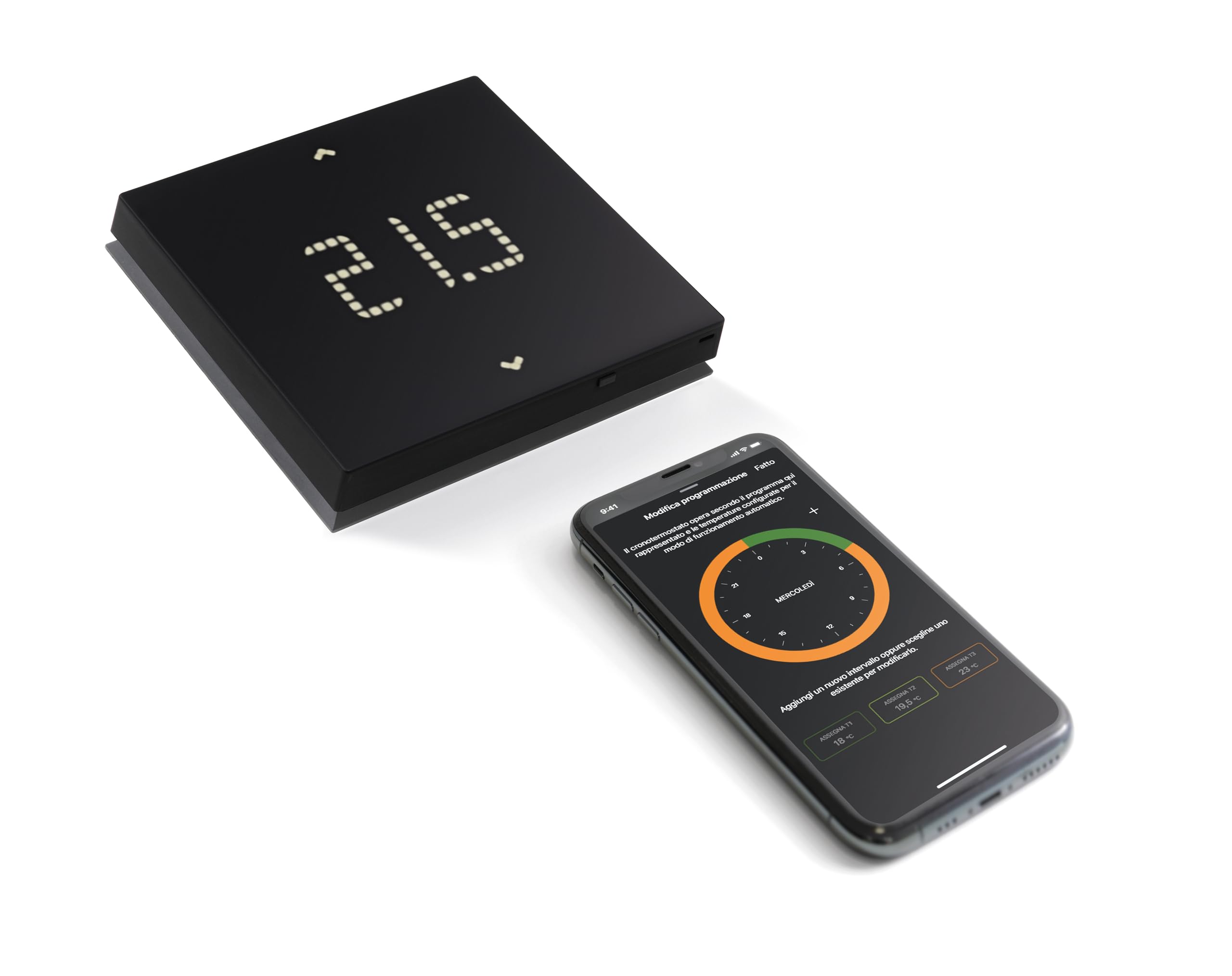 Vimar 02912.G thermostat WiFi noir mural chauffage