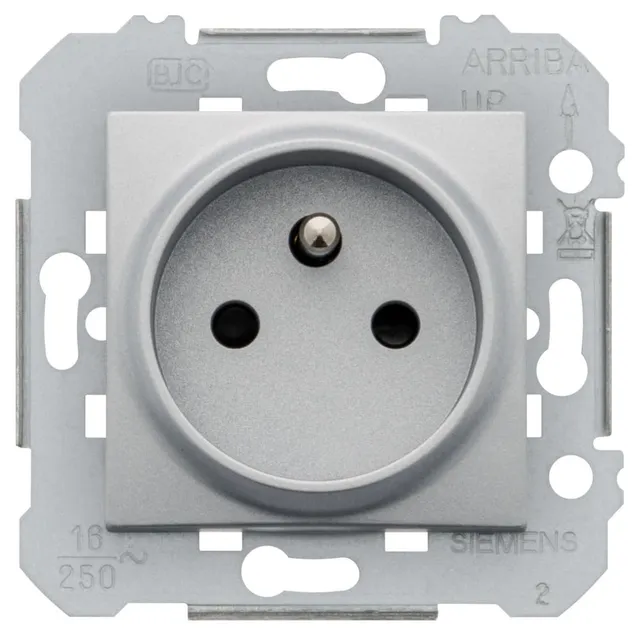 Siemens Delta Viva prise 2P+T silver éclipses