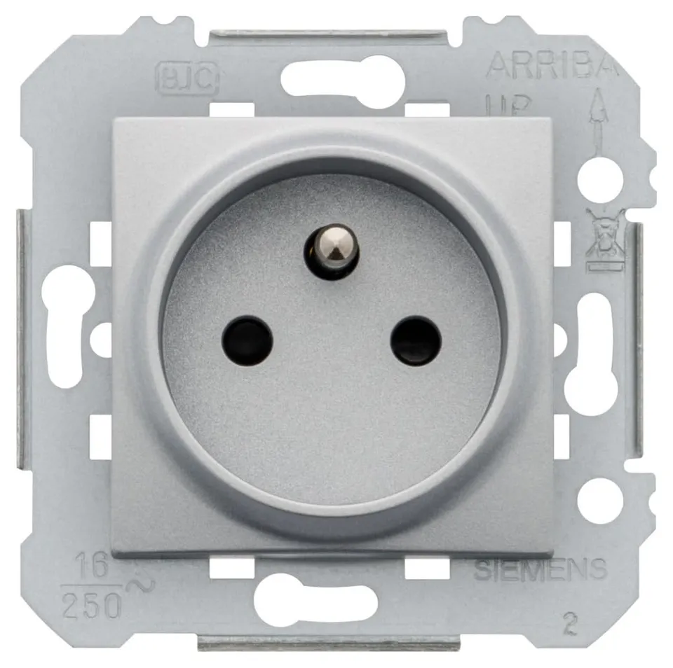 Siemens Delta Viva prise 2P+T silver éclipses