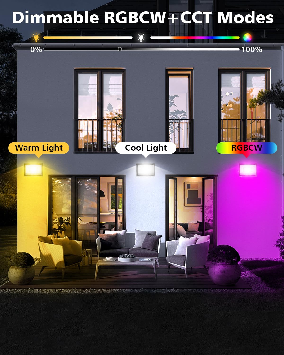 T-Sun Flood Lights projecteur LED RGB 60W lot de 2