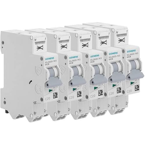 Siemens Sentron disjoncteur Ph+N 20A lot de 5 courbe C