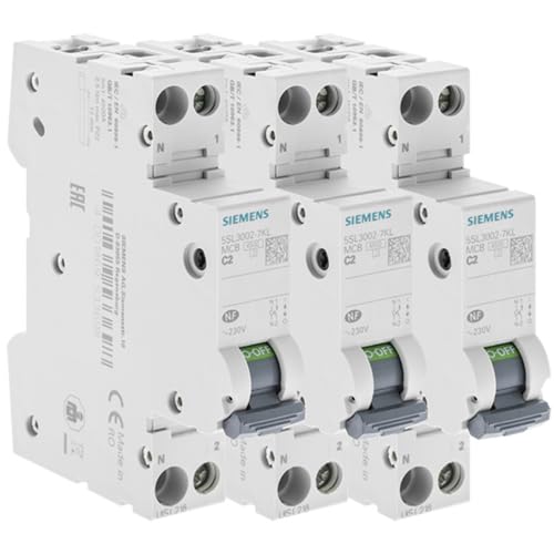 Siemens Sentron lot 3 disjoncteurs 2A phase+neutre courbe C