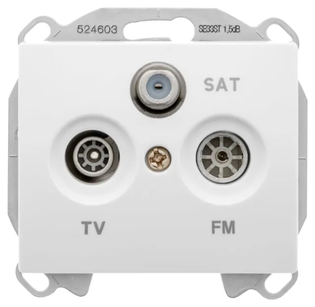 Siemens Delta Iris prise TV-FM-SAT blanc