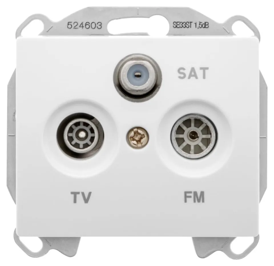 Siemens Delta Iris prise TV-FM-SAT blanc
