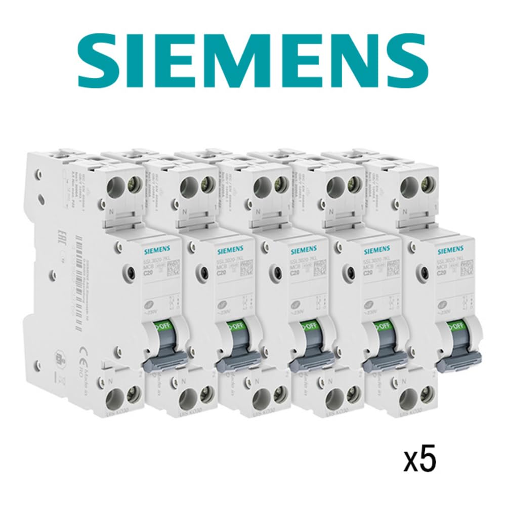 Siemens Sentron lot 5 disjoncteurs 1P+N 20A courbe C